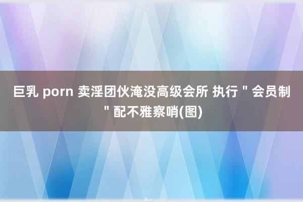 巨乳 porn 卖淫团伙淹没高级会所 执行＂会员制＂配不雅察哨(图)