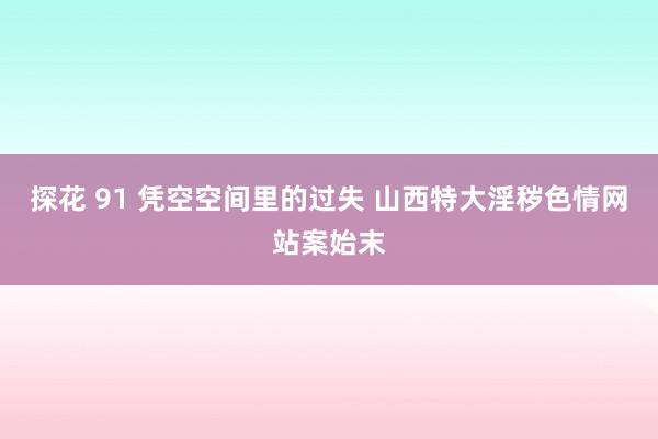 探花 91 凭空空间里的过失 山西特大淫秽色情网站案始末