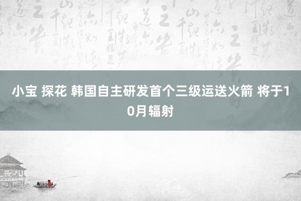 小宝 探花 韩国自主研发首个三级运送火箭 将于10月辐射