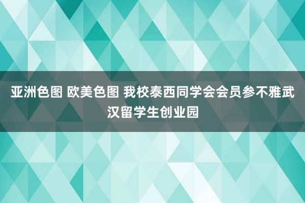 亚洲色图 欧美色图 我校泰西同学会会员参不雅武汉留学生创业园