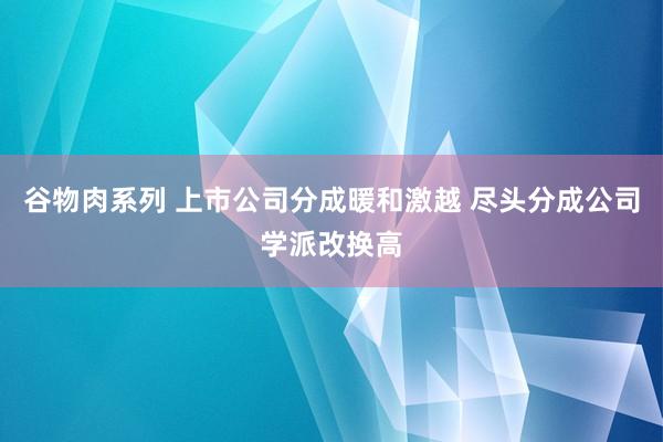 谷物肉系列 上市公司分成暖和激越 尽头分成公司学派改换高